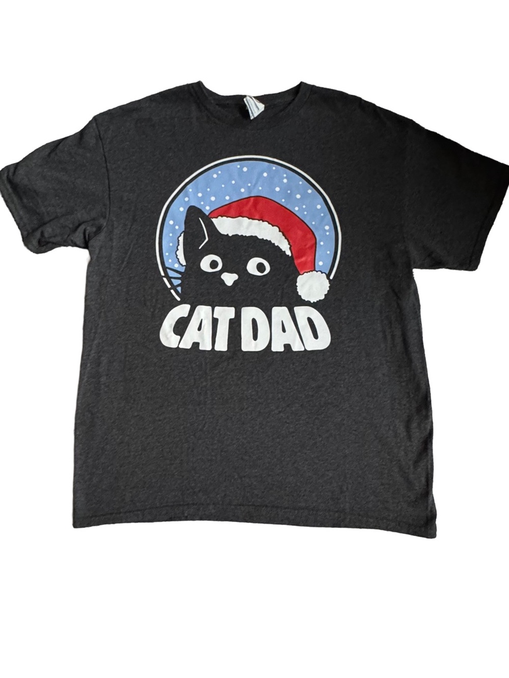 Cat Dad Black Short Sleeve Tee Men’s Size Large EUC